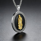 Vintage Our Lady of Guadalupe Stainless Steel Necklace | Catholic Religious Jewelry
