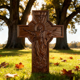 Ascension of Jesus wood carving cross