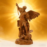 Boxwood Archangel Michael Carving: A Christmas Gift of Divine Protection