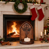 Archangel Michael Hand-Carved Beech Wood Candle Holder: A Sanctuary of Faith