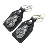 St.Benedict Guadalupe Miraculous Medal Keyrings Leather Car Key Chains - BGCOPPER