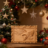 Hand-Carved Beech Wood Eagle Art: For the Bold & Spirited - craftsmanship detail