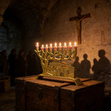 Golden Jerusalem 9-Branch Menorah: Light That Ties to the Holy City