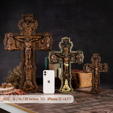 Bgcopper Wooden Orthodox religious Carved Crucifix - Carved from natural wood - BGCOPPER