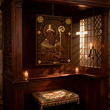 Bgcopper Saint Patrick Wood Carved Icon Religious Gift Wall Hanging Art Work