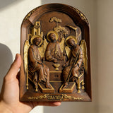 Orthodoxe Ikone Heilige Dreifaltigkeit Holzschnitzgeschenk