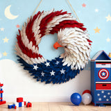 🌟 Patriotic Eagle Wooden Wreath | 4th of July Decor for Christian Homes