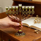 Jewish 9-Candle Menorah with Heart Details: Light, Heritage, and Warmth