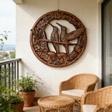 Bgcopper Natural Beauty Hummingbird Hollow Wood Carving Wall decor