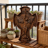 Archangel Michael Solid wood carving gift - Hand carved from a whole piece of wood