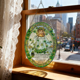 "Shamrock Angel" Stained Glass Suncatcher – A Blessing of Protection & Joy