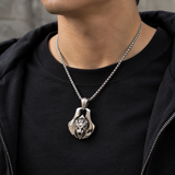Men’s 3D Lion Head Shield Stainless Steel Vintage Necklace