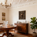 Ornate Skull Carved Wood Wall Art: Timeless Baroque-Inspired Decor