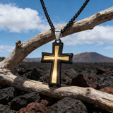 Silver & Black Textured Cross Necklace: A Stylish Fusion of Faith and Edge