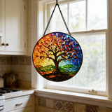 Rainbow Tree of Life Stained Glass Suncatcher: Where Color Meets the Eternal