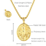 18K Gold Plated Our Lady of Fatima Medal Necklace - BGCOPPER