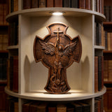 Archangel Michael Solid wood carving gift - Hand carved from a whole piece of wood