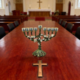 Vintage Vine & Flower 9-Branch Jewish Menorah