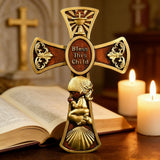 “Bless This Child” Prayer Boy/Girl Cross Wooden Sculpture