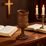Boxwood "Last Supper" Chalice Hand-Carved Communion Cup | Eternal Symbol of Redemption & Fellowship