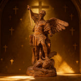 Boxwood Archangel Michael Carving: A Christmas Gift of Divine Protection