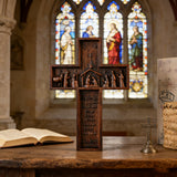 Nativity Scene Crucifix Wooden Wall Decoration for Christian home decor and prayer spaces