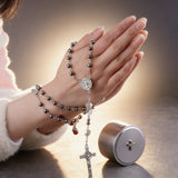 Black Onyx Rosary Necklace: A Bold Token of Devotion for Prayer & Daily Wear