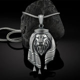 Pure Tin Arabic Lion Head Necklace - BGCOPPER