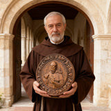 St. Francis of Assisi Patron Saint of Animals Religious Icon - Natural Wood Wall Decoration Hanging Souvenir