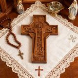 Bgcopper Ascension of Jesus wood carving cross