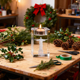 Jesus Crystal Engraved Candle Holder: Light & Faith in One