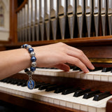 Our Lady of Mary Pendant Royal Blue Pearl Rosary Bracelet: A Wrist-Worn Reminder of Grace - craftsmanship detail