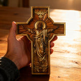 Ascension of Jesus wood carving cross