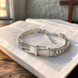 Nails‑Shaped Cross Mesh Chain Stainless Steel Bracelet - gift presentation