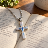 Starburst Cross Necklace – Silver Christian Pendant