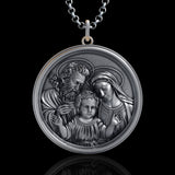 Holy Family S925K Sterling Silver Pendant Necklace - BGCOPPER