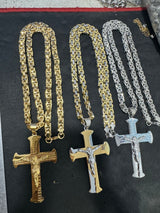 Titanium Steel Lord’s Prayer Crucifix Necklace