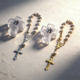6mm Pearl Rosary Bracelet with Cross Case | Catholic Devotional Jewelry