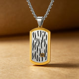 Water Ripple Texture Dog Tag Pendant Necklace