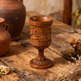 Boxwood "Last Supper" Chalice Hand-Carved Communion Cup | Eternal Symbol of Redemption & Fellowship