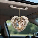 Nativity Scene Heart Angel Acrylic Ornament