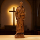 St. Peter Boxwood Sculpture Hand-Carved Apostle Figure | Your Spiritual Companion in Faith & Restoration