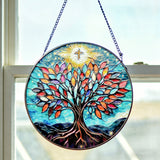Tree of Life Stained Glass Suncatcher: Faith, Growth, and Light