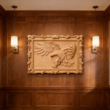 Hand-Carved Beech Wood Eagle Art: For the Bold & Spirited - design detail