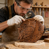 Owl Hand-Carved Beechwood Wall Art