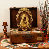 Mother Mary with Baby Jesus Wood Carving Decor