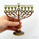 Jewish 9-Candle Menorah with Heart Details: Light, Heritage, and Warmth