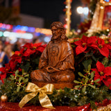 🕊️ Jesus Meditation Wooden Statue - Desk Sculpture for Prayer & Reflection