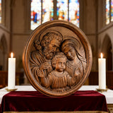 Holy Family Wooden Plaque: A Christian Symbol of Love, Faith, & Family