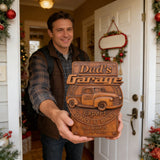 Dad's Garage Wooden Wall Sign: The Perfect Tribute to His Go-To Space